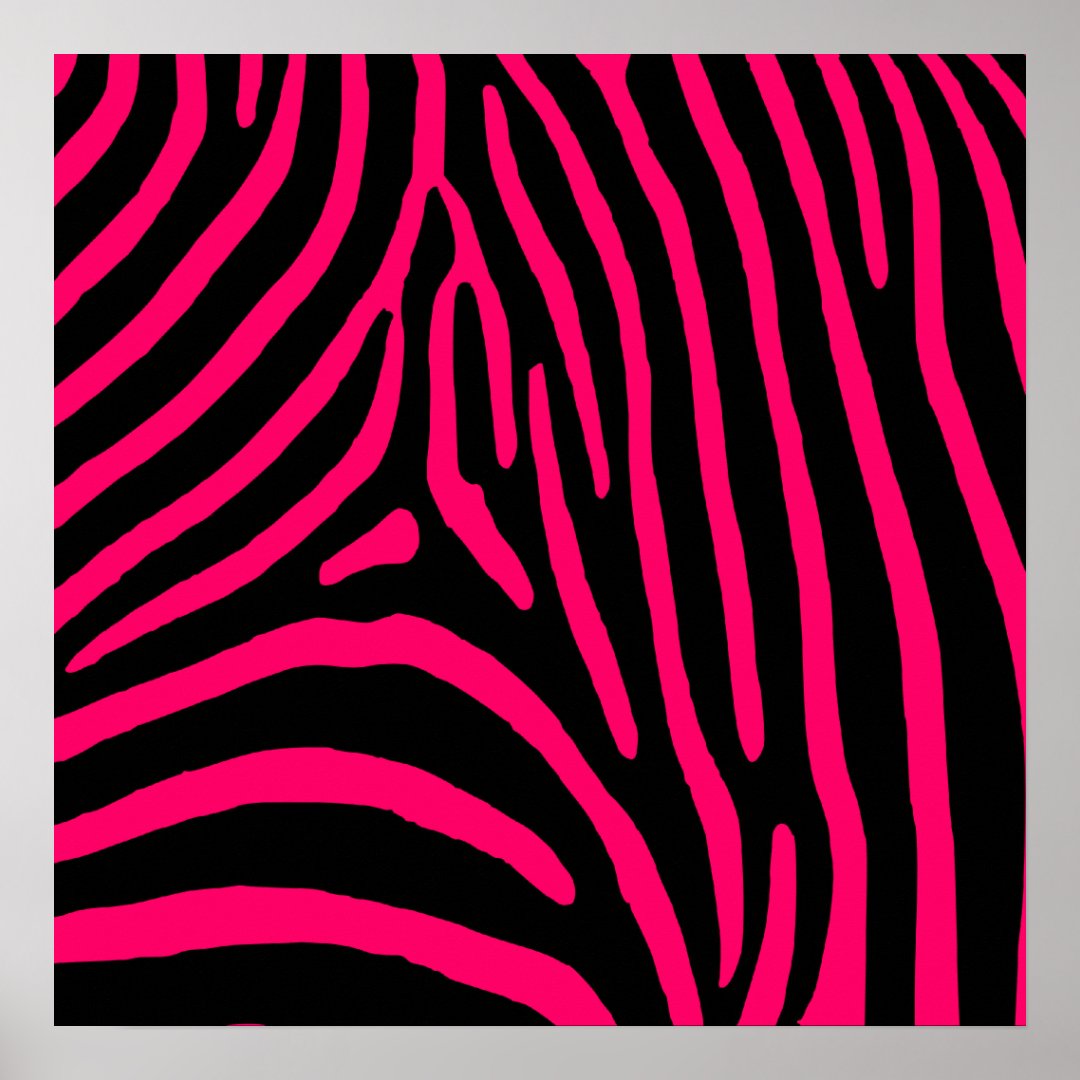 Hot Pink Zebra Stripes Poster | Zazzle