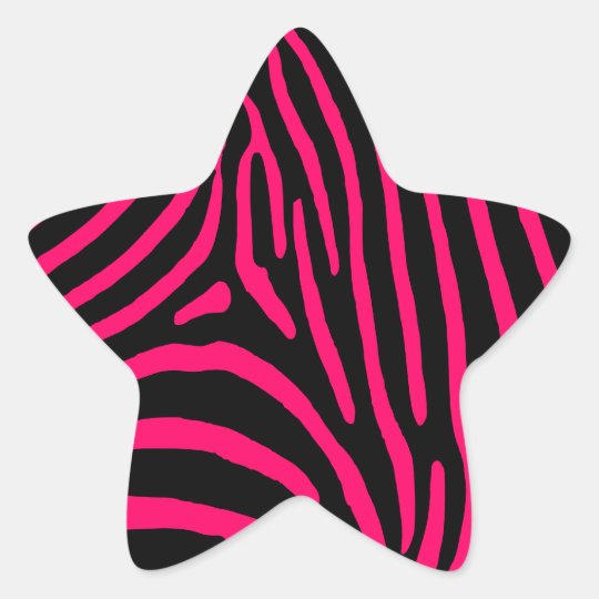 hot pink zebra stripes star sticker zazzle