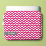 Hot Pink Zig Zag Chevrons Pattern Laptop Sleeve<br><div class="desc">Personalize this stylish laptop sleeve with your name,  initials,  monogram,  a especial date or any text of your choice.
 Visit our store for more pattern and color choices as well as matching products such as ipad sleeves,  iphone and android covers and more!</div>