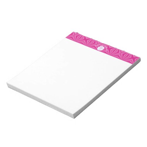 Hot Pink Zig Zag Christian Cross White and Pink Notepad