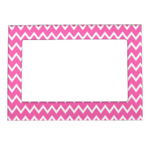 Hot Pink Zigzag Pattern Magnetic Frame