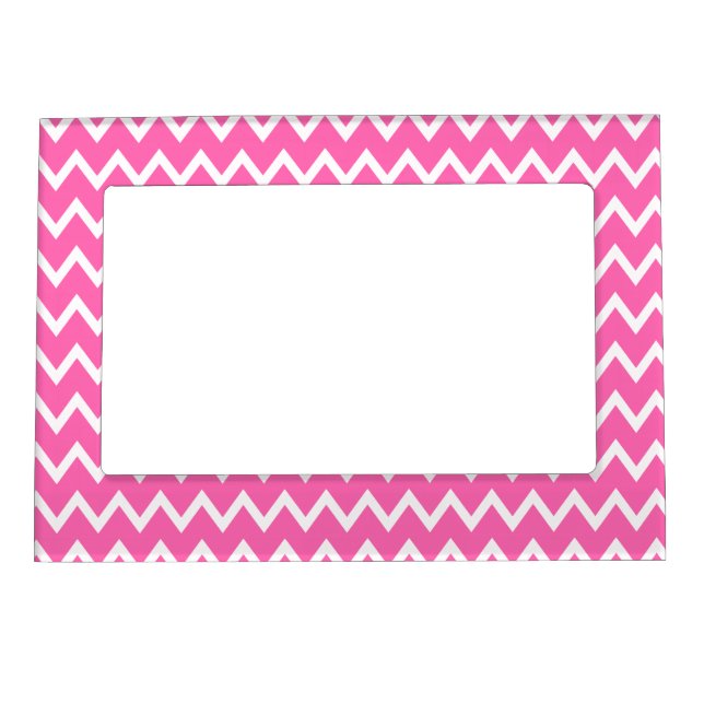 Hot Pink Zigzag Pattern Magnetic Frame (Front)