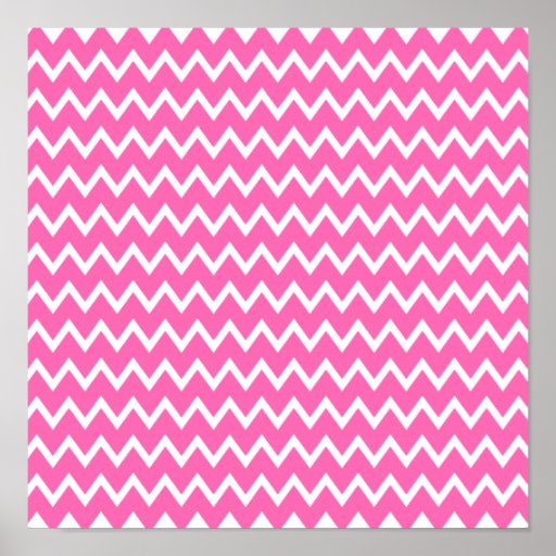 Hot Pink Zigzag Pattern Poster | Zazzle