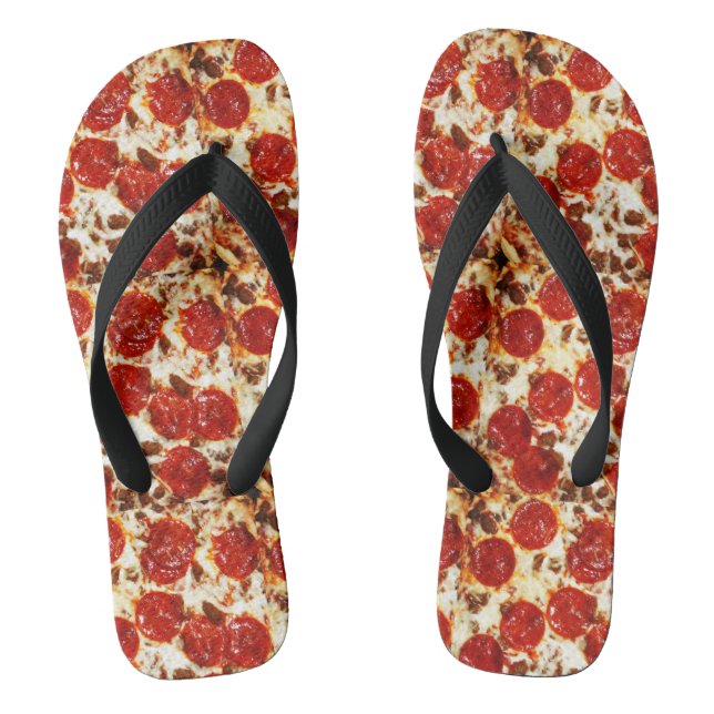 Hot Pizza Meme Flip Flops (Footbed)