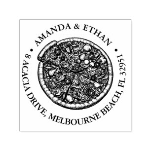 Hot Pizza Party Snack Theme Self-inking Stamp