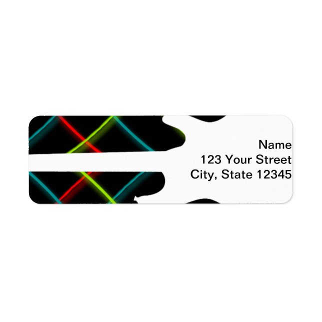 Hot Pop Color Guitar Business Label (Front)