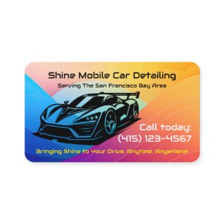 Hot Popping Mobile Auto Car Detailing QR Code URL Business Card