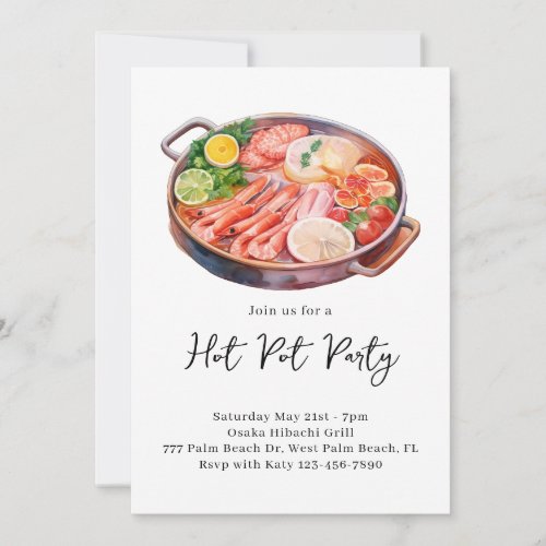 Hot Pot Dinner Party Invitation