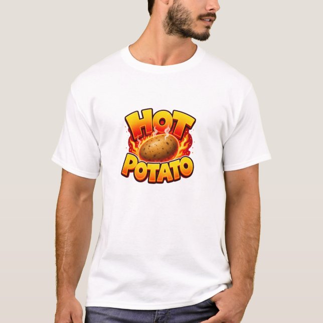 Hot Potato Bold Flame Design T-Shirt (Front)