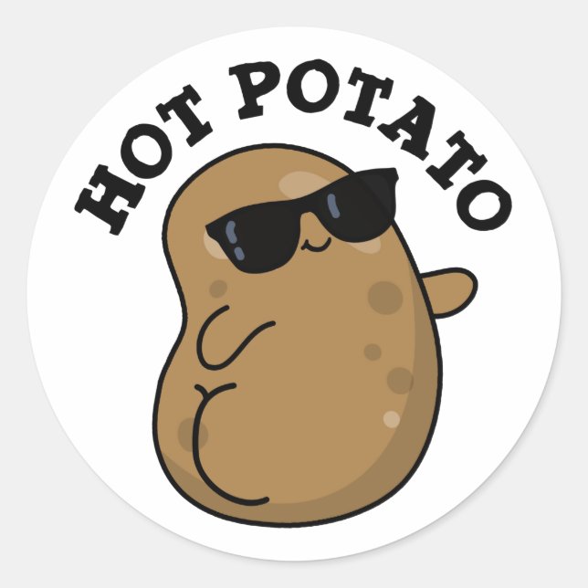 Hot Potato Funny Veggie Pun  Classic Round Sticker (Front)