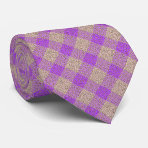 Hot Purple and Gold Checkers Neck Tie