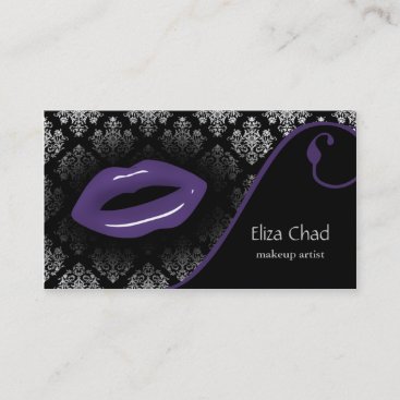 hot purple Makeup artist Business Cards