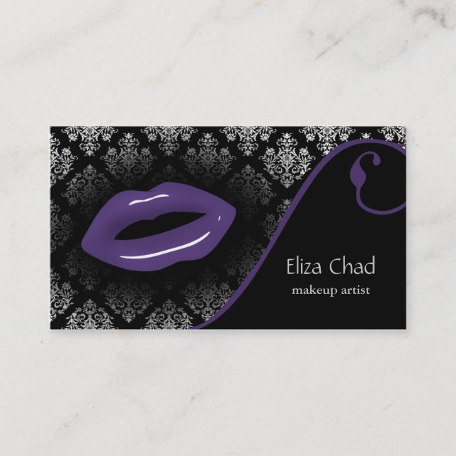 hot purple Makeup artist Business Cards (Front)