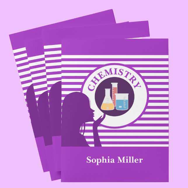 Hot Purple Personalized School Subject Chemistry Pocket Folder (Creator Uploaded)