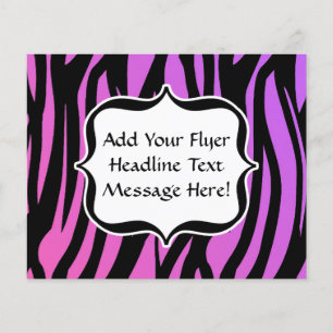 Hot Purple/Pink Zebra Stripes Monogram Flyer