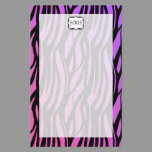 Hot Purple/Pink Zebra Stripes Monogram Stationery
