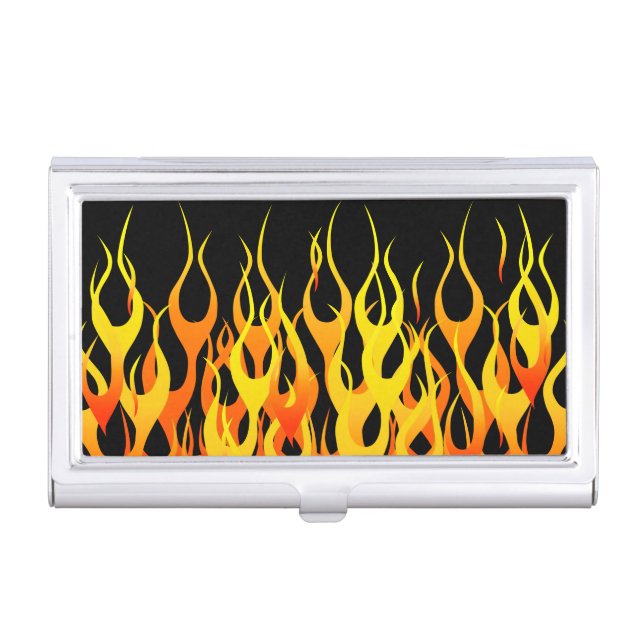 Hot Racing Flames Graphic Business Card Holder (Front)