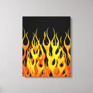Hot Racing Flames Graphic Canvas Print