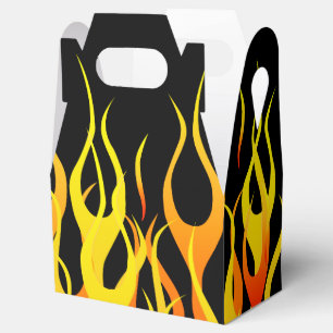 Hot Racing Flames Graphic Favor Boxes