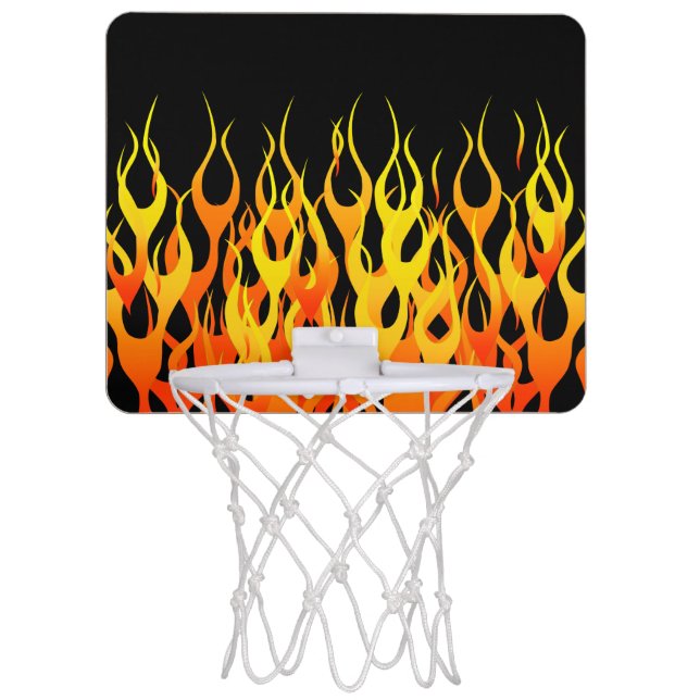 Hot Racing Flames Graphic Mini Basketball Hoop (Front)