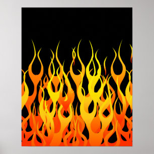 Hot Racing Flames Graphic Poster