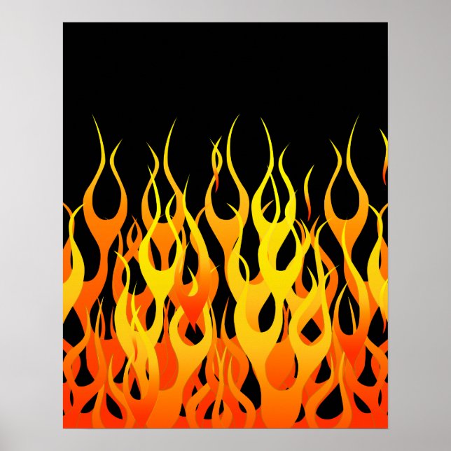 Hot Racing Flames Graphic Poster (Front)