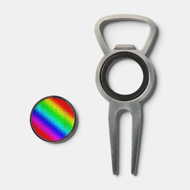 Hot Rainbow Mosaic Shimmer, Divot Tool (Front (Open))