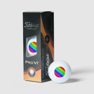 Hot Rainbow Mosaic Shimmer, Golf Balls