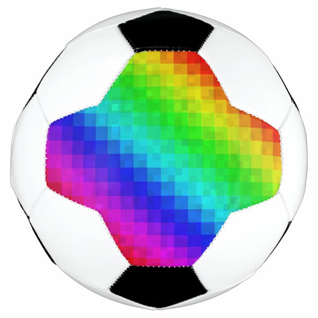Hot Rainbow Mosaic Shimmer, Soccer Ball (Front)