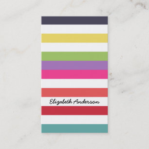 Hot Rainbow Stripes In Fall Fashion Colors Business Card