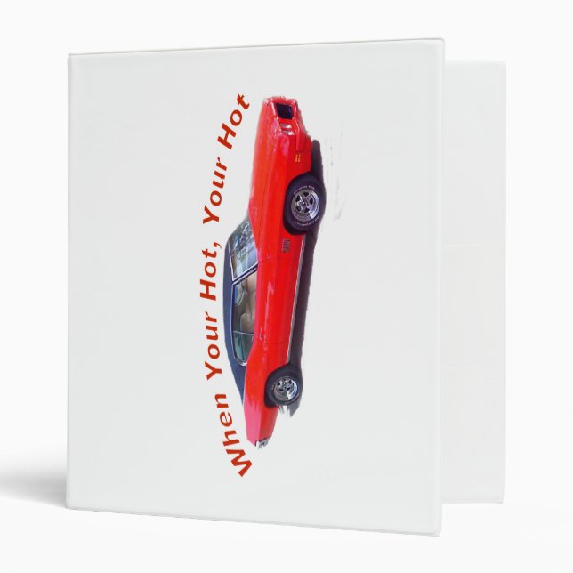 Hot red car  ring binder (Front/Inside)