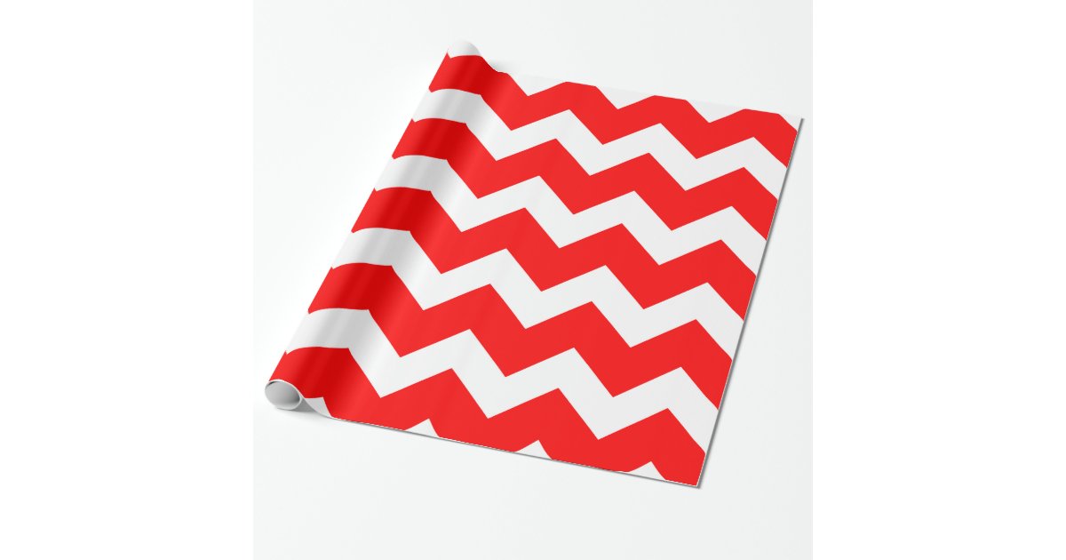 Hot Red Chevron Wrapping Paper | Zazzle