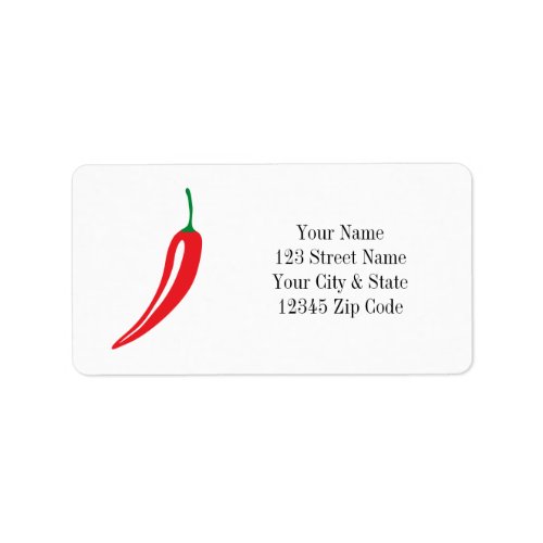 Hot red chili pepper address labels