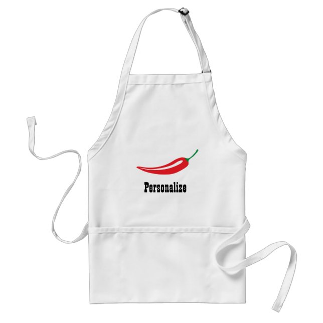 Hot red chili pepper BBQ apron for men and women (Front)