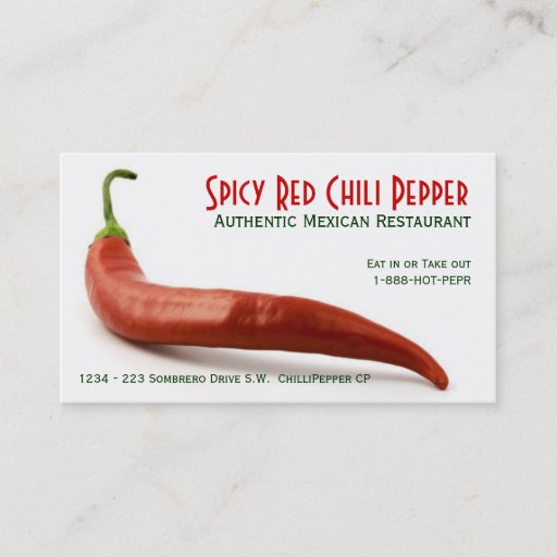 Customizable Hot Red Chili Pepper Business Card Template