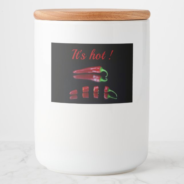 Hot red chili pepper customizable food label (Front)