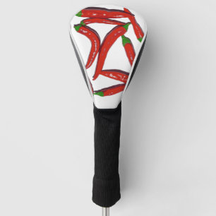Hot Red Chili Pepper Peppers Spice Pattern Golf Head Cover