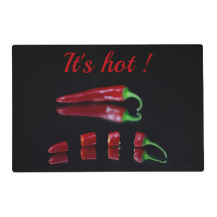 Hot red chili pepper placemat