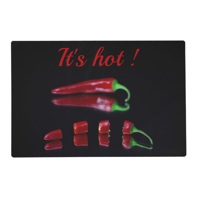 Hot red chili pepper placemat (Front)