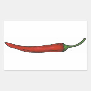 Hot Red Chili Pepper Spicy Chile Peppers Vegetable Rectangular Sticker