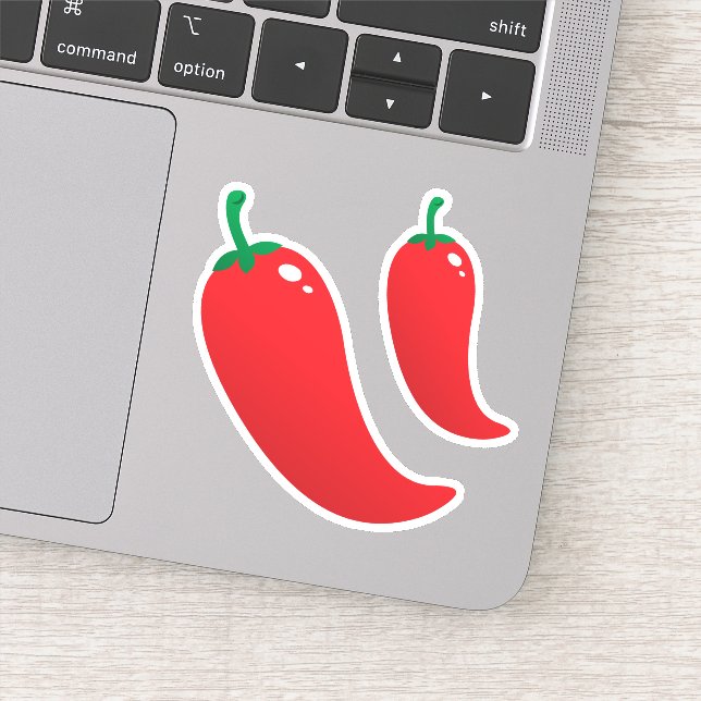Hot, red chili pepper stickers (Detail)