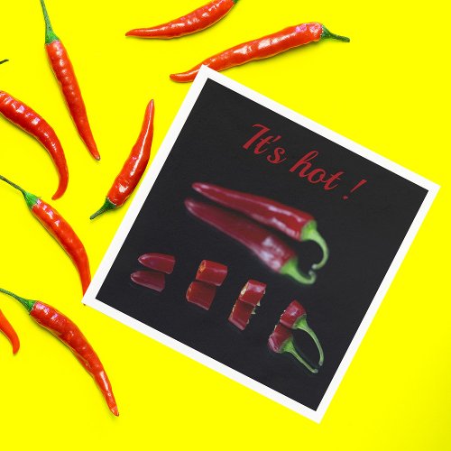 Hot red chili pepper with customizable text napkins