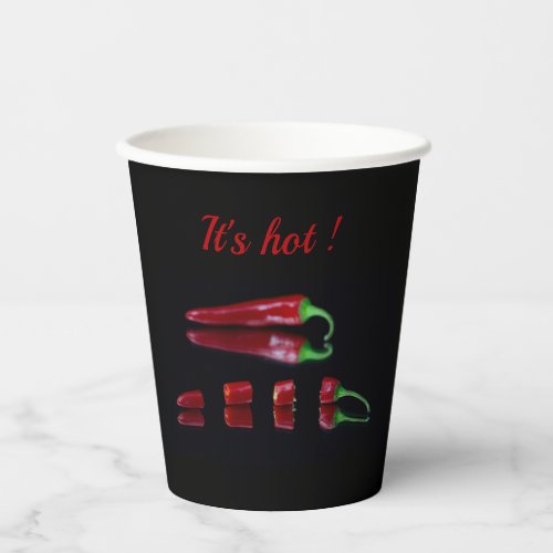 Hot red chili pepper with customizable text paper cups