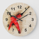 Hot Red Chili Peppers Clock at Zazzle