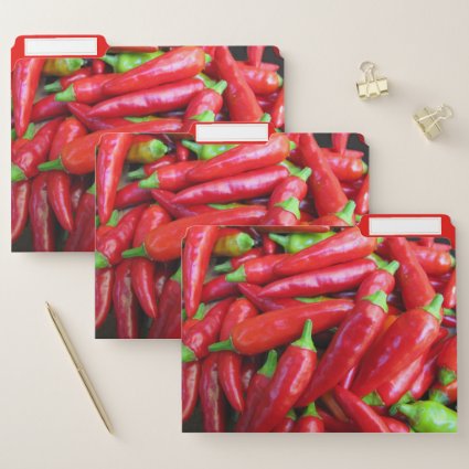 Hot Red Chili Peppers File Folder Set