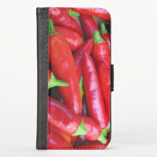 Hot Red Chili Peppers iPhone X Wallet Case