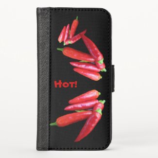 Hot Red Chili Peppers iPhone X Wallet Case