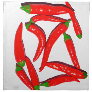 Hot Red Chili Peppers Pattern Cloth Napkin