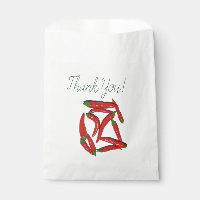 Hot Red Chili Peppers Pattern Favor Bag (Front)