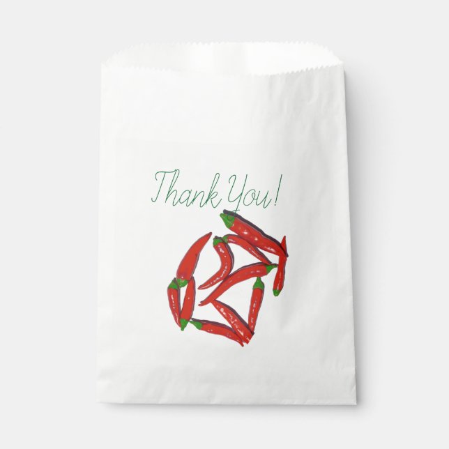 Hot Red Chili Peppers Pattern Favor Bag (Front)